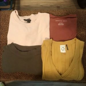Bundle of sweaters and long sleeve shirts